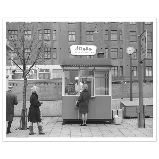 Sibylla korv varmkorv korvkiosk nostalgi vintage Stockholm postrar gamla bilder foton tavlor