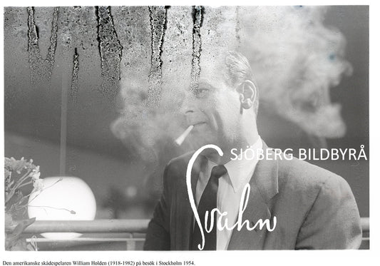 William Holden under sitt besök i Stockholm 1954.