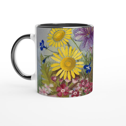 Muggar porslinsmugg konst målning blommor vintage