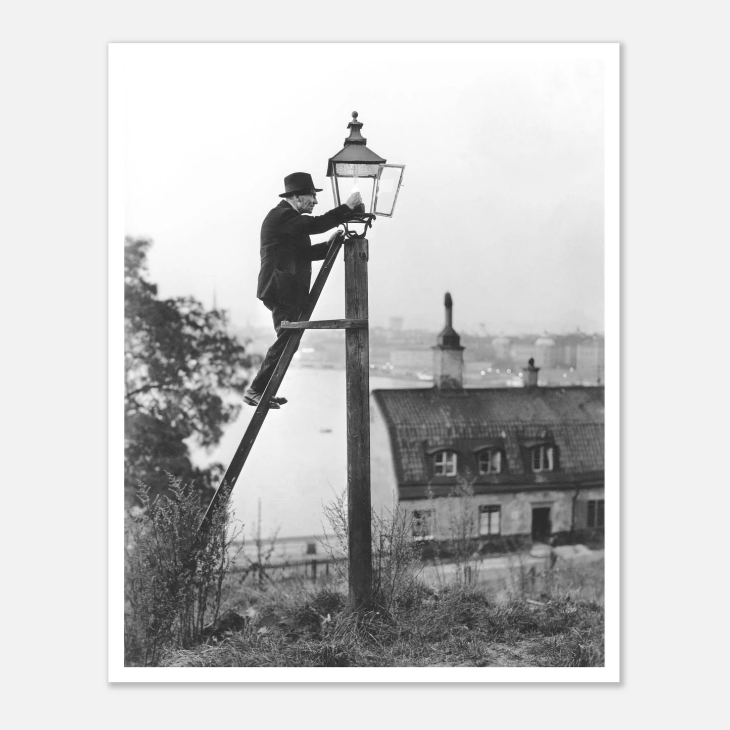 Stockholm Stockholmsbild Stockholmsbilder Södermalm Historiska gamla bilder lykttändare 